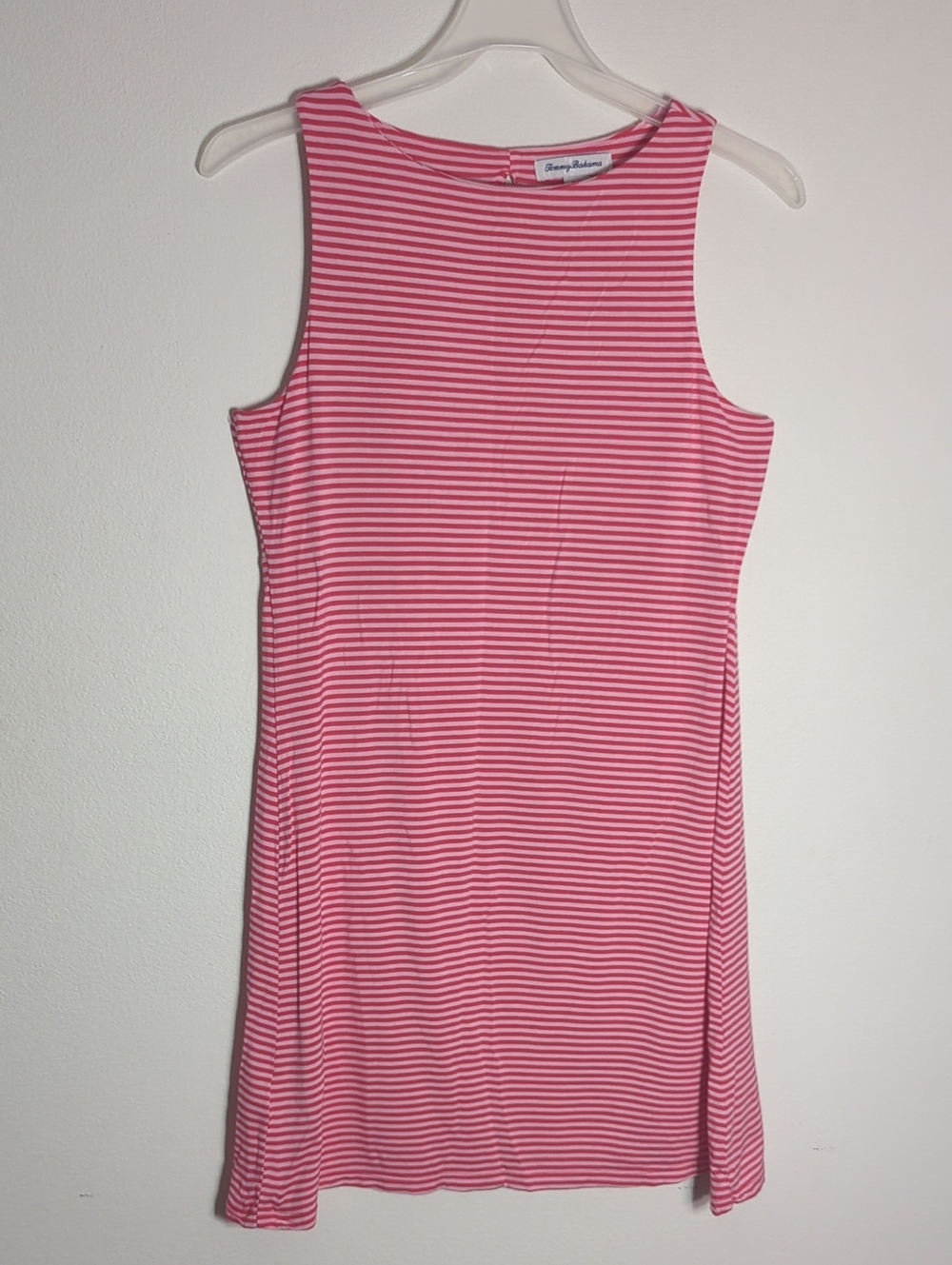 Tommy Bahama Womens Dress Cassia Pink Striped Keyhole Travel Cruise Beach Medium - Picture 2 of 10